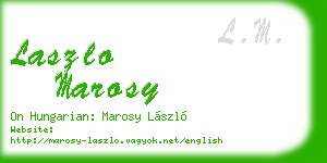 laszlo marosy business card