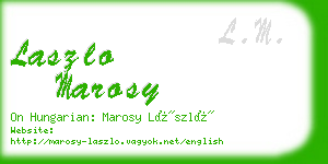 laszlo marosy business card